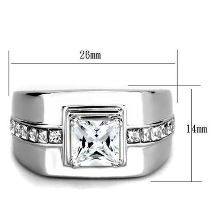 Men Stainless Steel Cubic Zirconia Rings TK3011