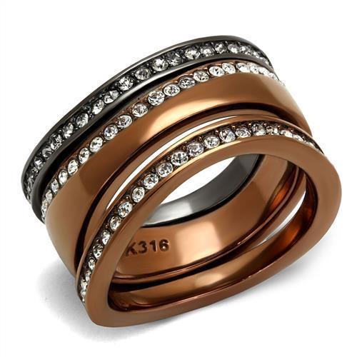 Women Stainless Steel Synthetic Crystal Rings