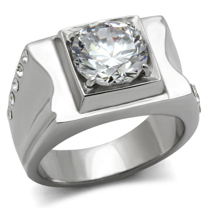 Men Stainless Steel Cubic Zirconia Rings TK311