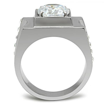 Men Stainless Steel Cubic Zirconia Rings TK311