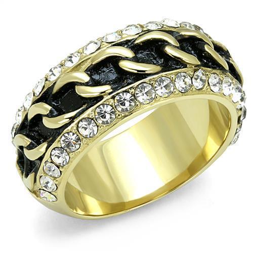 Women Stainless Steel Synthetic Crystal Rings