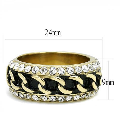 Women Stainless Steel Synthetic Crystal Rings