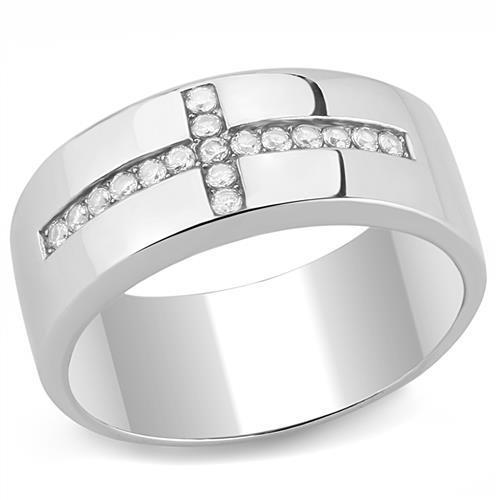 Men Stainless Steel Cubic Zirconia Rings TK3225