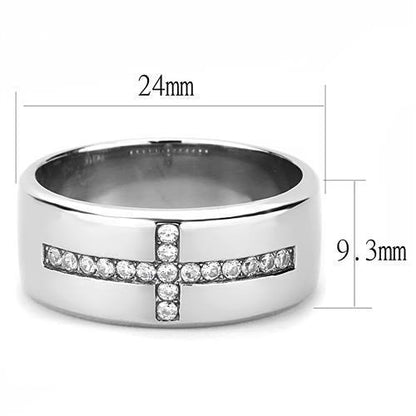 Men Stainless Steel Cubic Zirconia Rings TK3225