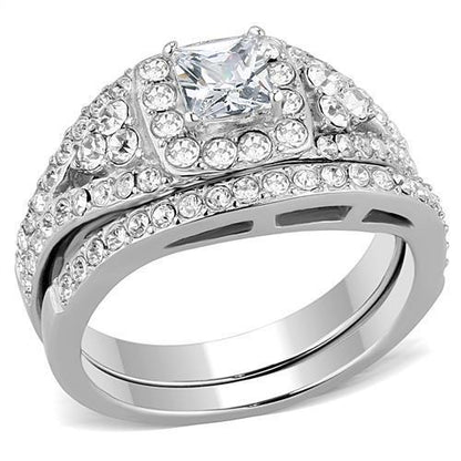 Women Stainless Steel Cubic Zirconia Rings TK3253