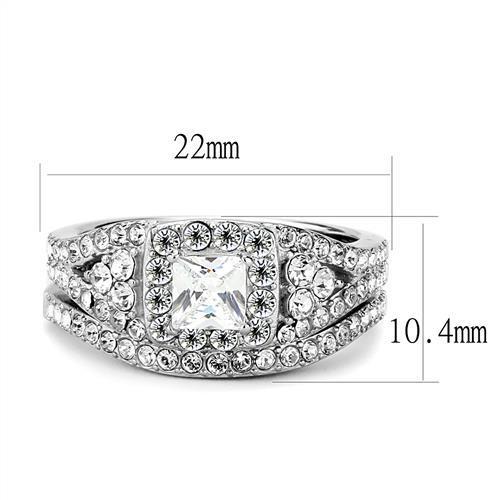 Women Stainless Steel Cubic Zirconia Rings TK3253