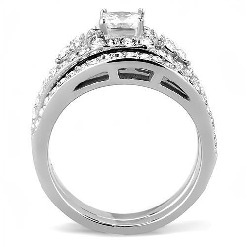 Women Stainless Steel Cubic Zirconia Rings TK3253