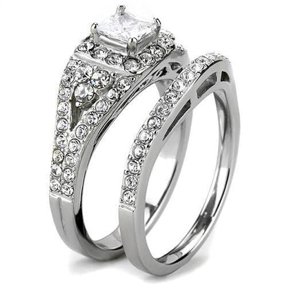 Women Stainless Steel Cubic Zirconia Rings TK3253