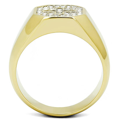 Men Stainless Steel Synthetic Crystal Rings TK3270