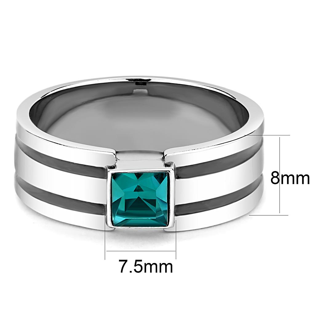 Men Stainless Steel Synthetic Crystal Rings TK3291