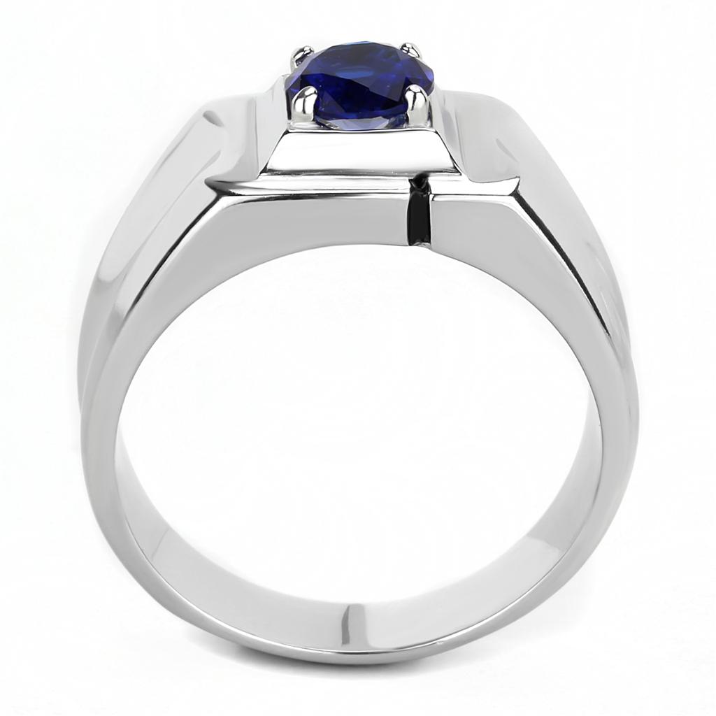 Men Stainless Steel Synthetic Glass Rings TK3459