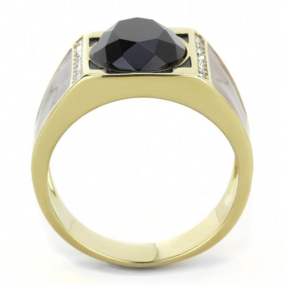 Men Stainless Steel Synthetic Onyx Rings TK3465