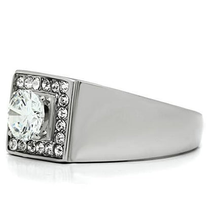 Men Stainless Steel Cubic Zirconia Rings TK483