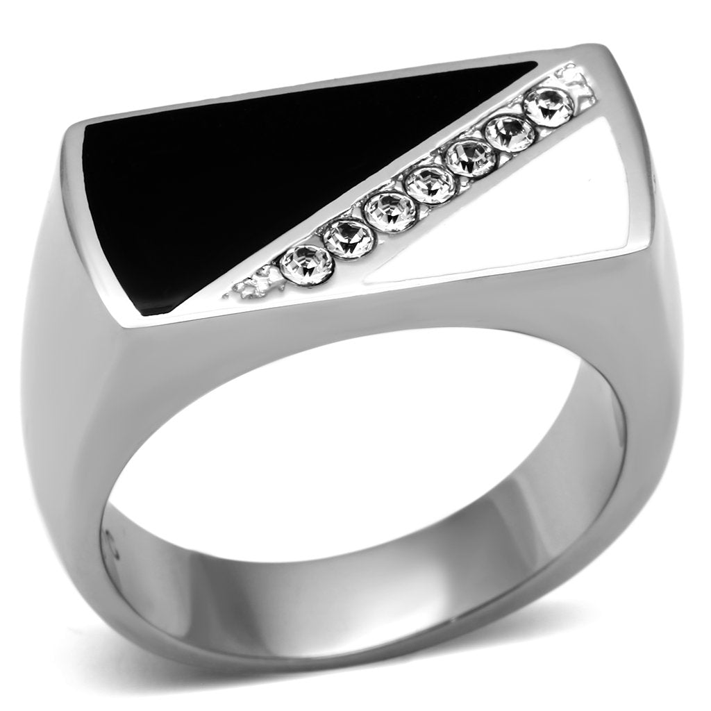 Men Stainless Steel Synthetic Crystal Rings TK704