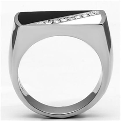 Men Stainless Steel Synthetic Crystal Rings TK704