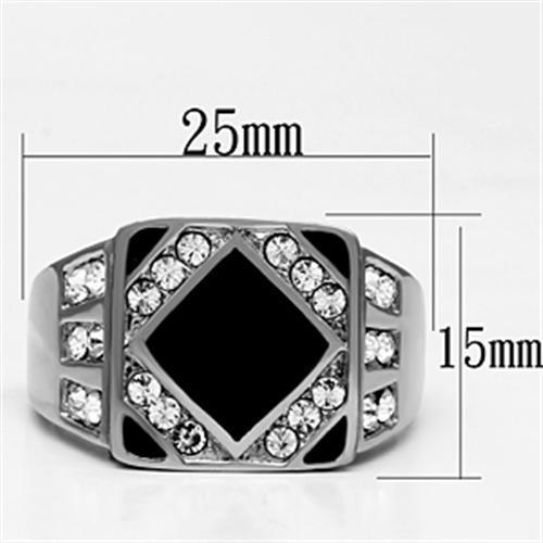 Men Stainless Steel Synthetic Crystal Rings TK710