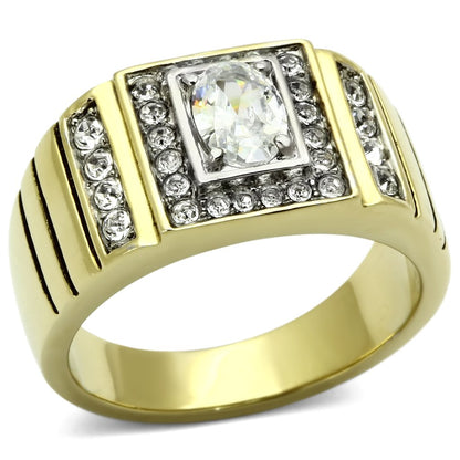 Men Stainless Steel Cubic Zirconia Rings TK755