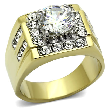 Men Stainless Steel Cubic Zirconia Rings TK760