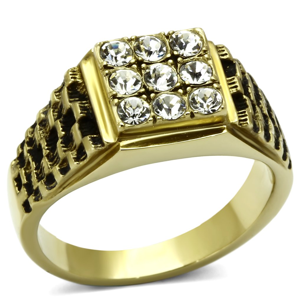 Men Stainless Steel Synthetic Crystal Rings TK765