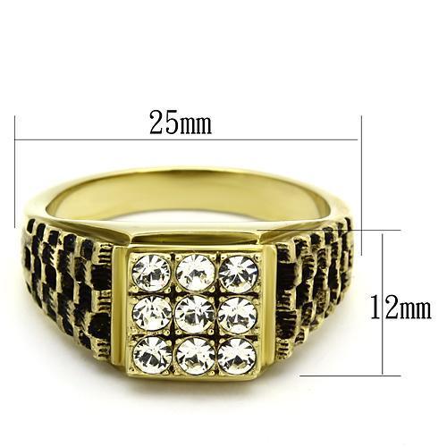 Men Stainless Steel Synthetic Crystal Rings TK765