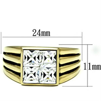 Men Stainless Steel Synthetic Crystal Rings TK769