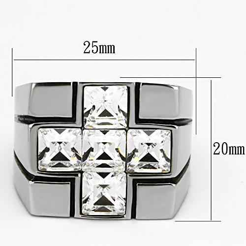 Men Stainless Steel Synthetic Crystal Rings TK919