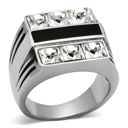 Men Stainless Steel Synthetic Crystal Rings TK920