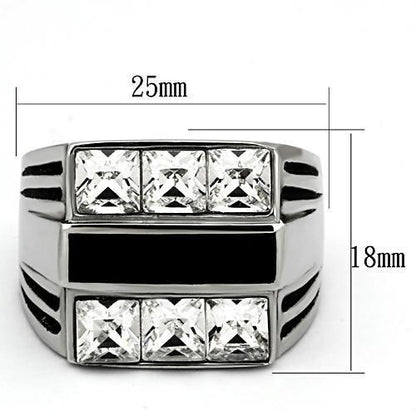 Men Stainless Steel Synthetic Crystal Rings TK920