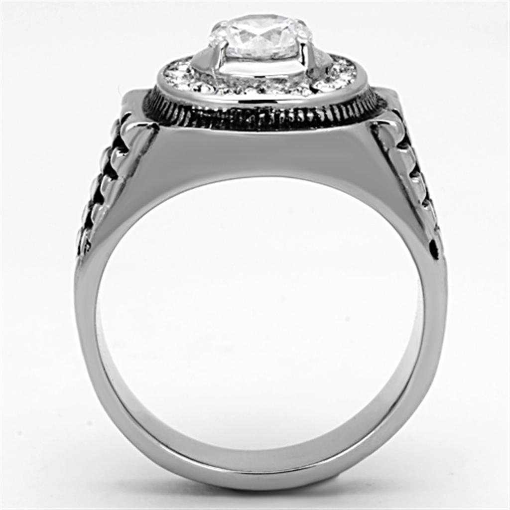 Men Stainless Steel Cubic Zirconia Rings TK948