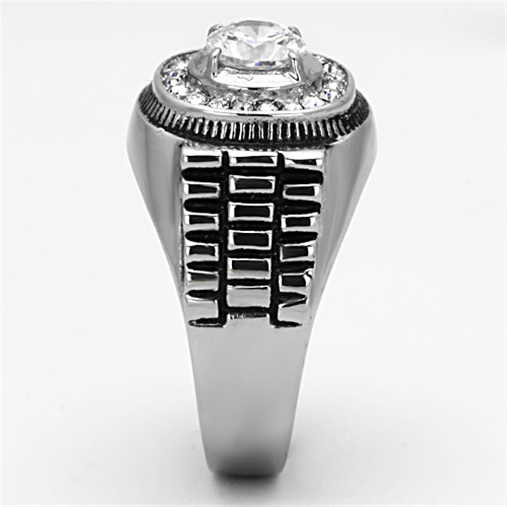 Men Stainless Steel Cubic Zirconia Rings TK948