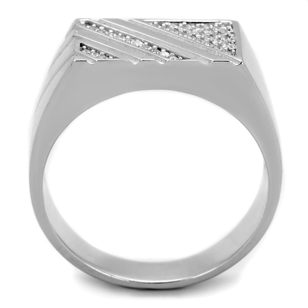 TS240 - Rhodium 925 sterling zilveren ring met AAA-kwaliteit CZ in helder