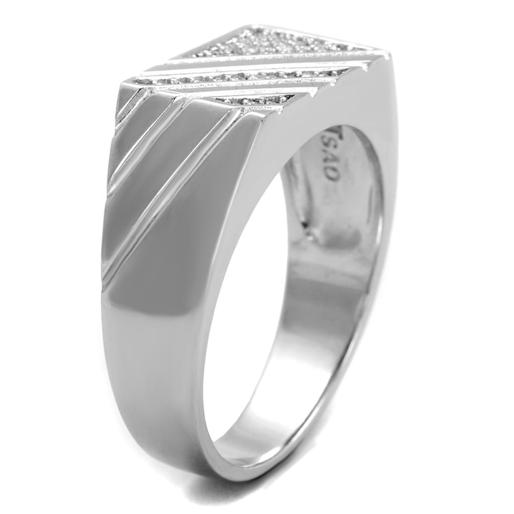 TS240 - Rhodium 925 sterling zilveren ring met AAA-kwaliteit CZ in helder