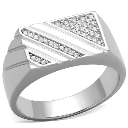 TS240 - Rhodium 925 sterling zilveren ring met AAA-kwaliteit CZ in helder