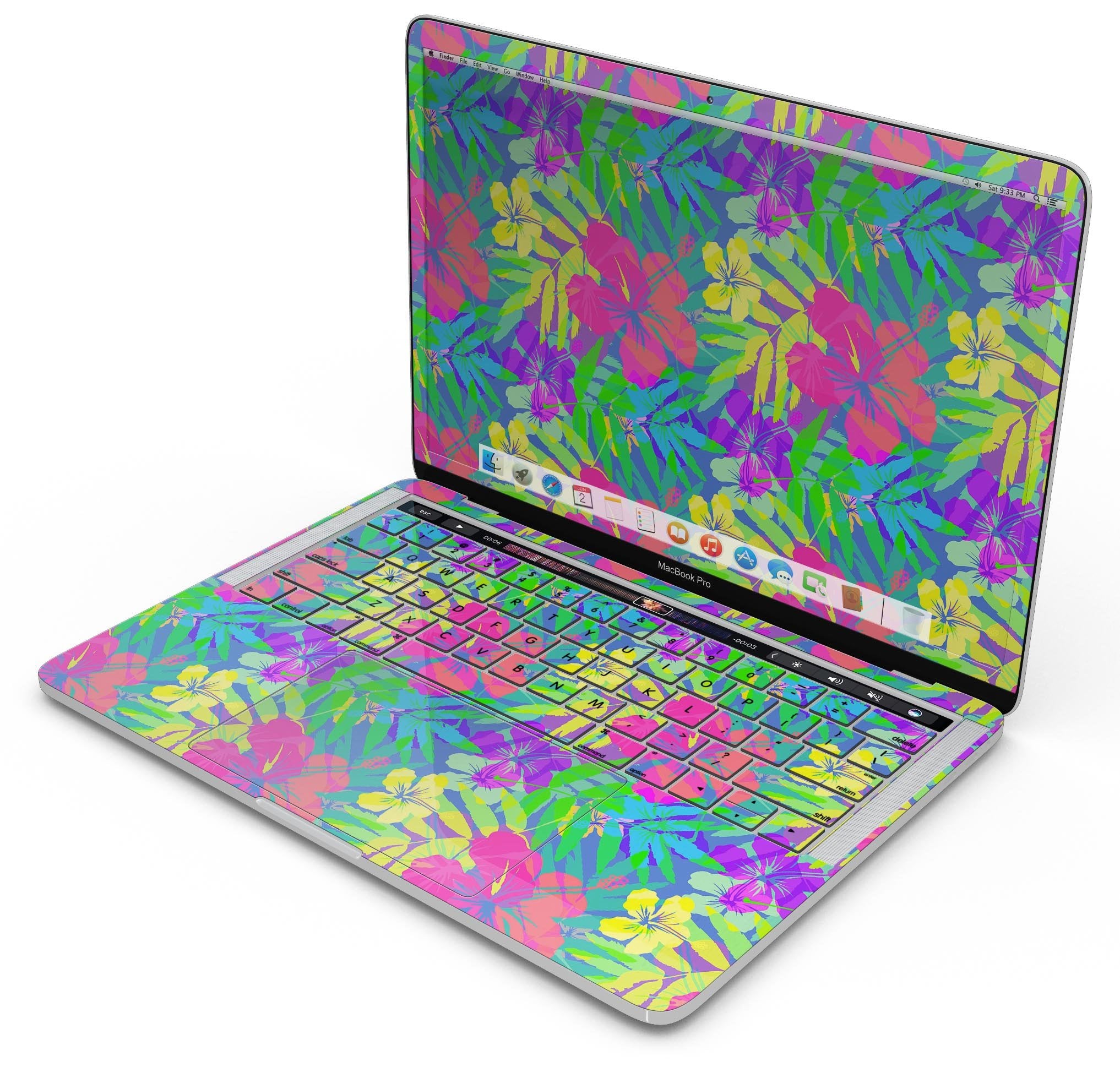 Tropical Flourescent v1 - Skin Decal Wrap Kit Compatible with the