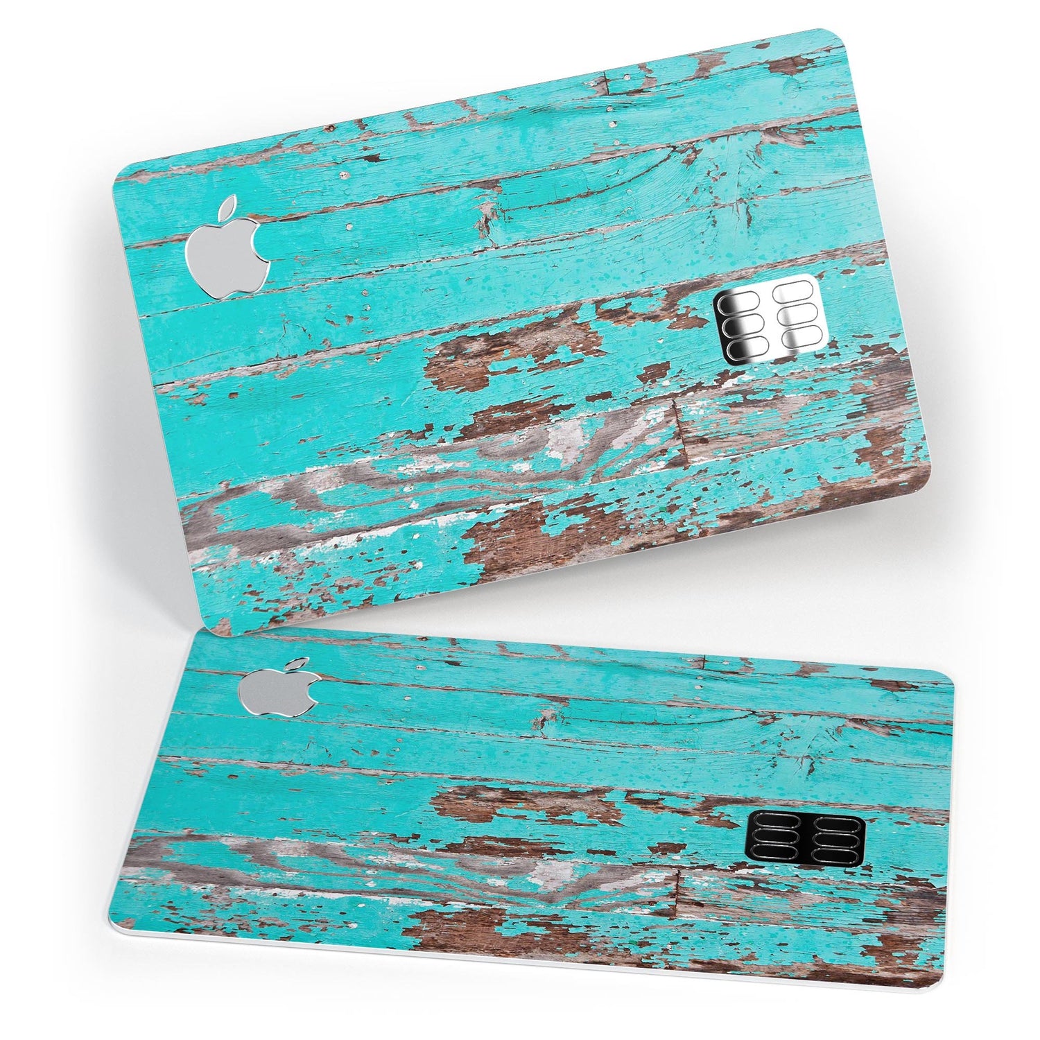 Turquoise Chipped Paint on Wood - Premium Protective Decal Skin-Kit