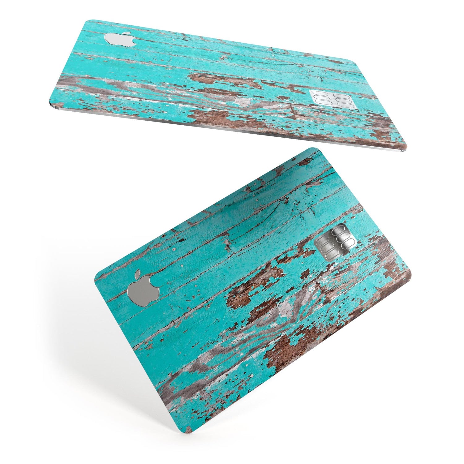 Turquoise Chipped Paint on Wood - Premium Protective Decal Skin-Kit