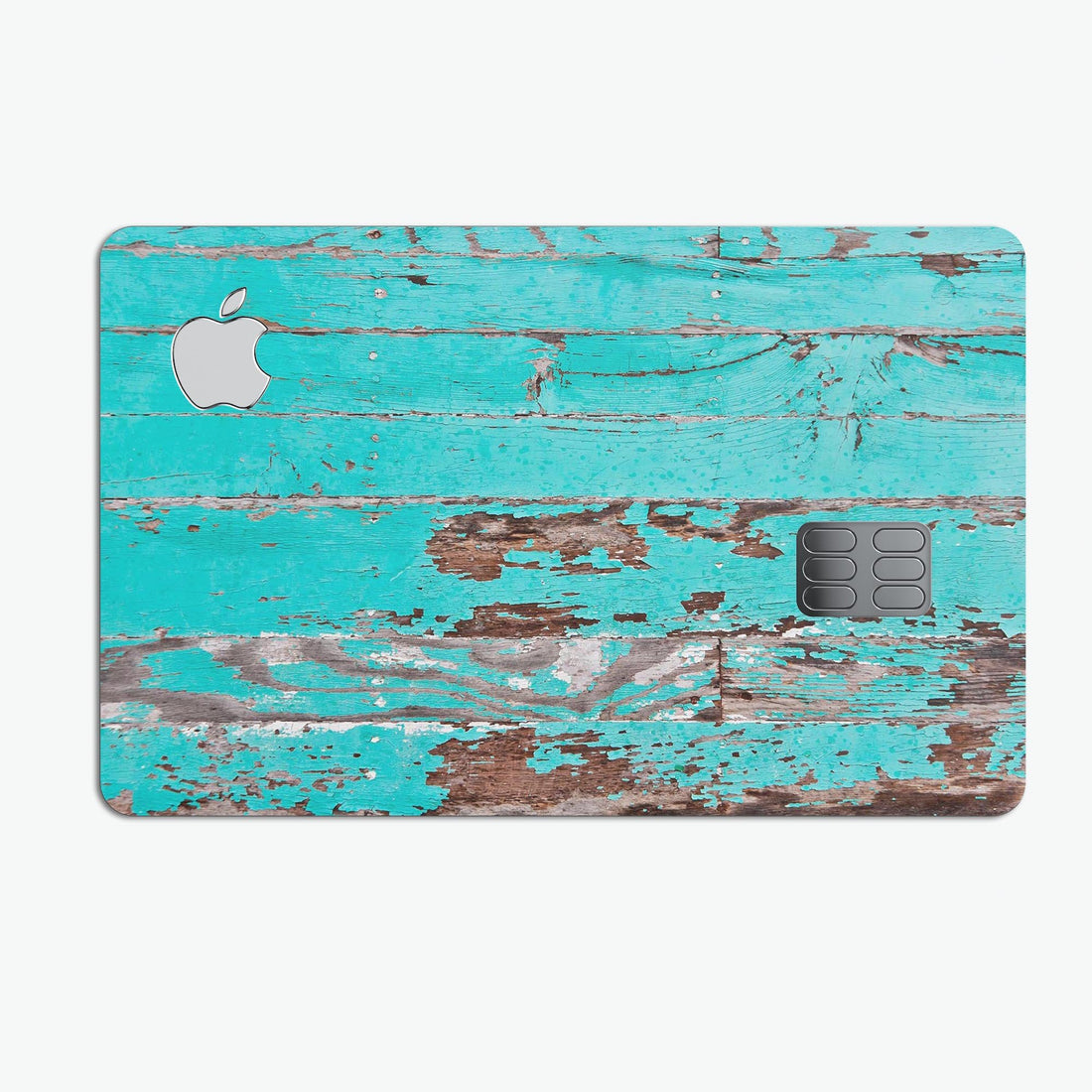 Turquoise Chipped Paint on Wood - Premium Protective Decal Skin-Kit