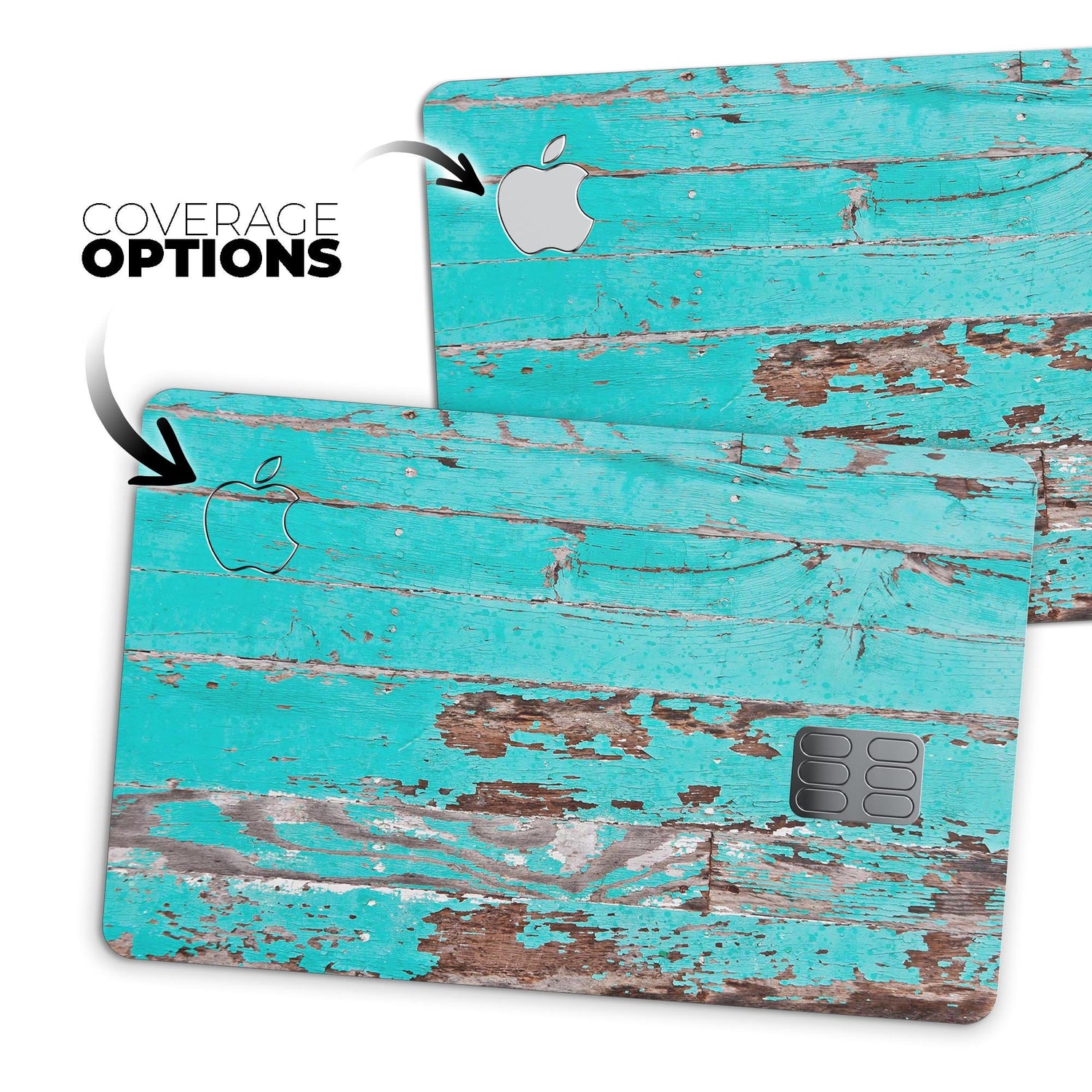 Turquoise Chipped Paint on Wood - Premium Protective Decal Skin-Kit