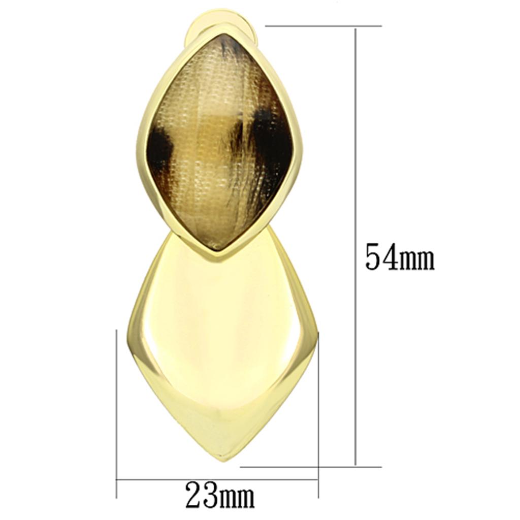 VL073 - IP Gold(Ion Plating) Brass Earrings with Synthetic Synthetic