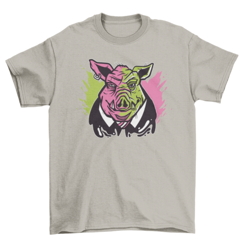 Evil pig illustration t-shirt