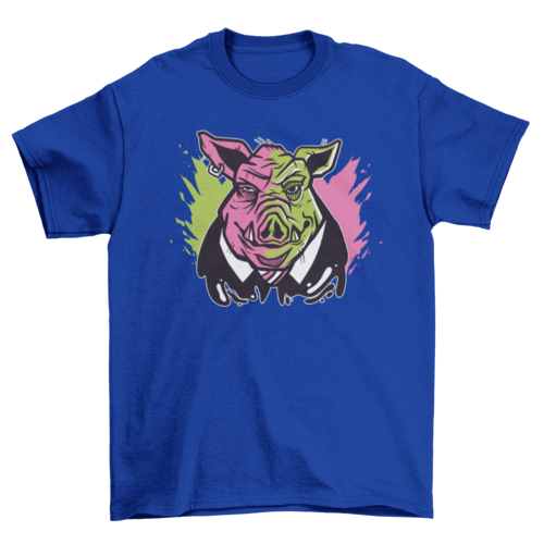 Evil pig illustration t-shirt