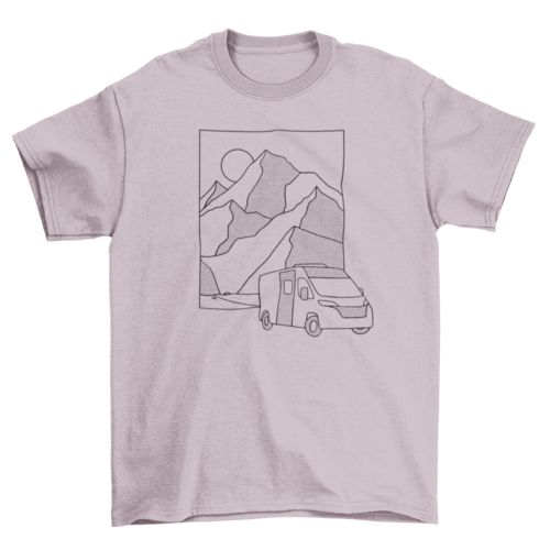 Camping van on mountains nature hiking trip t-shirt