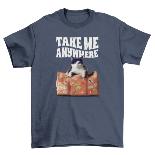 Travel suitcase cat t-shirt