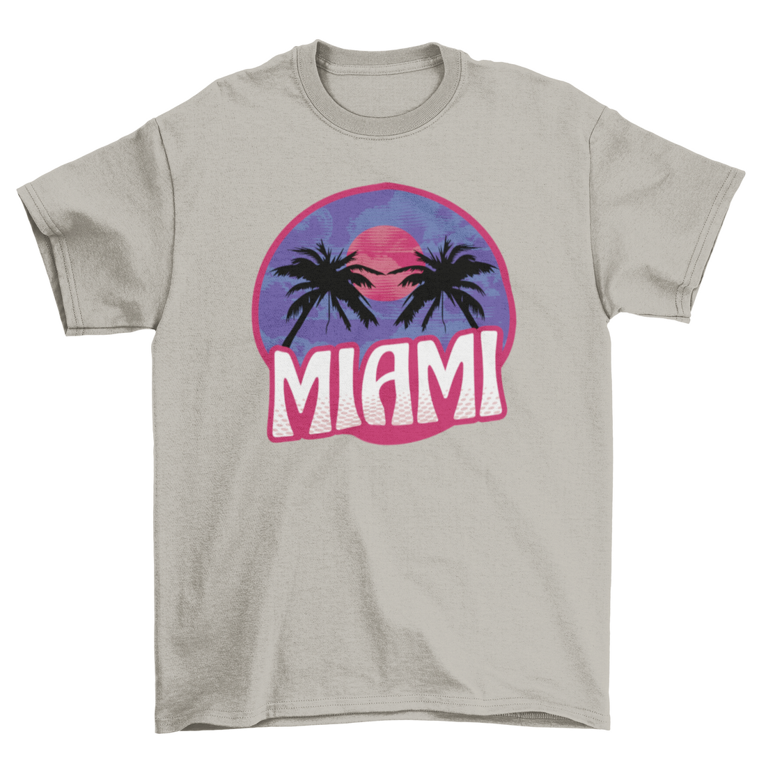 Palm trees and sunset miami t-shirt