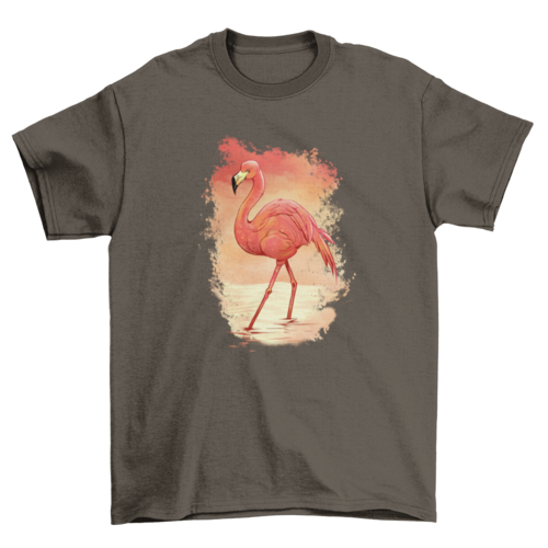 Flamingo schilderij t-shirt