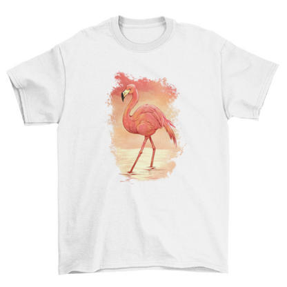 Flamingo schilderij t-shirt