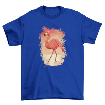 Flamingo schilderij t-shirt