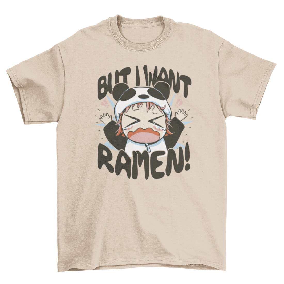 Maar ik wil een ramen kawaii anime t-shirt