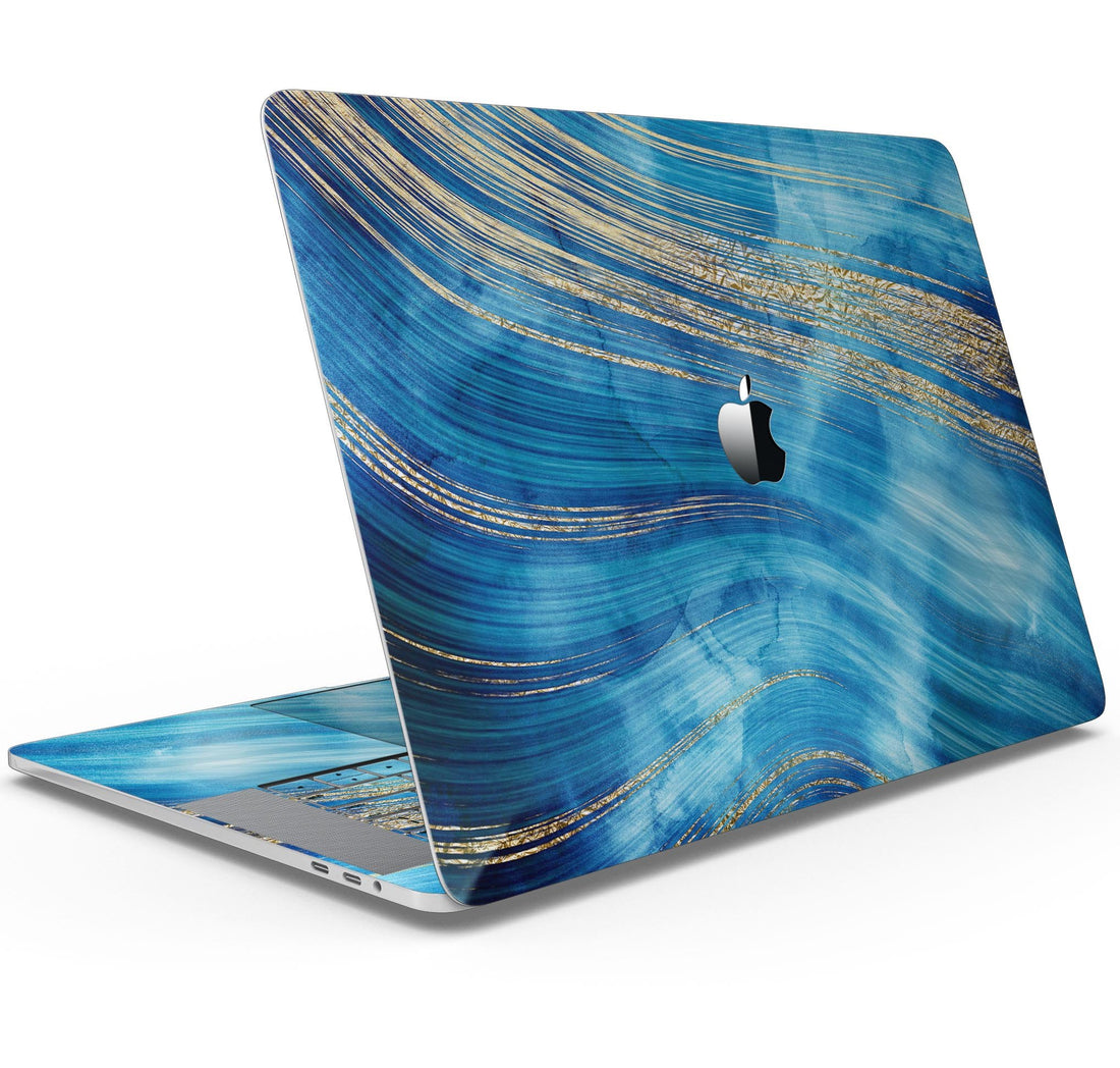 Vivid Agate Vein Slice Blue V1 - Skin Decal Wrap Kit Compatible with