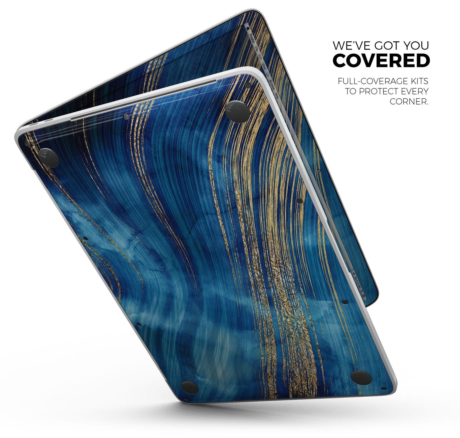 Vivid Agate Vein Slice Blue V1 - Skin Decal Wrap Kit Compatible with